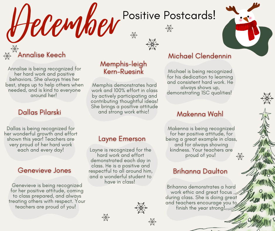 December Positive Postcards