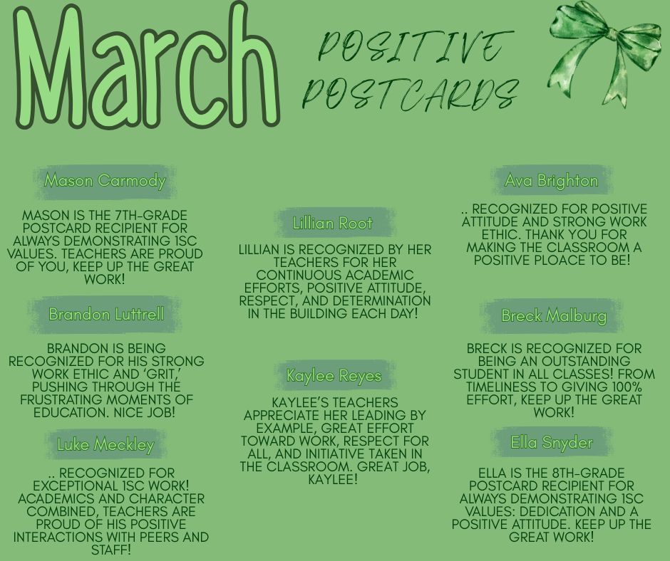 March Positive Postcards