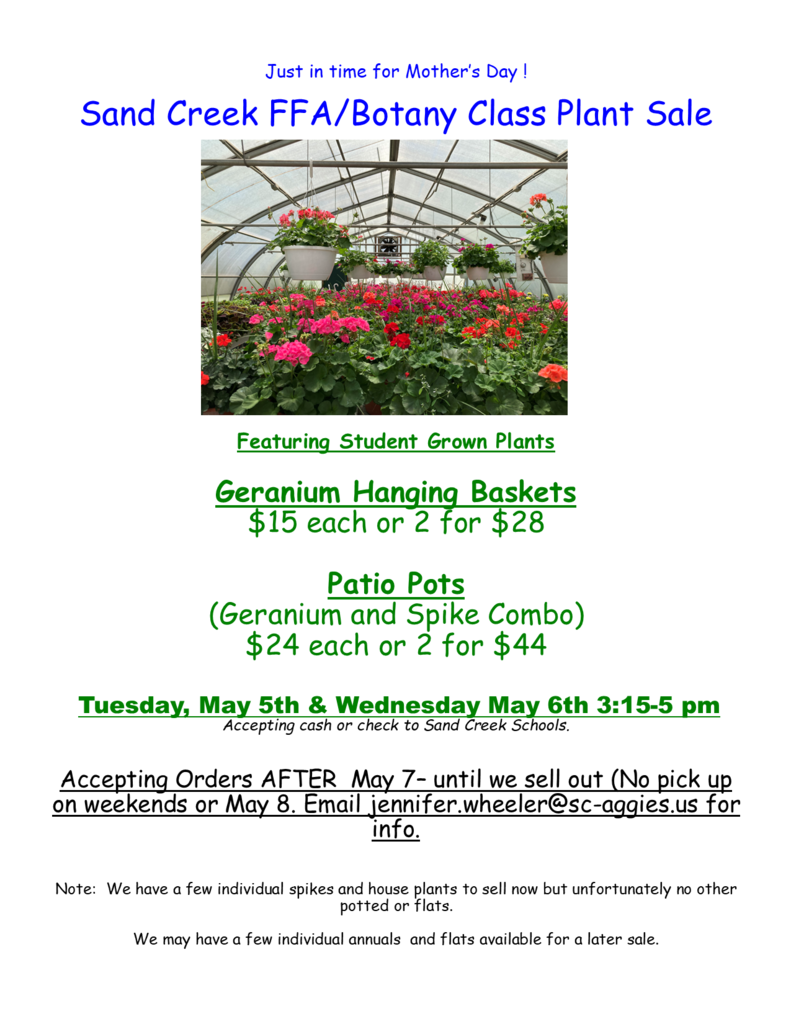 FFA Plant Sale