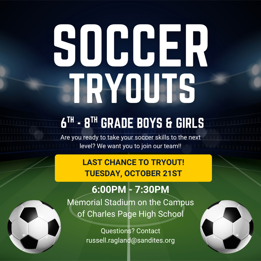 Soccer tryouts October 21