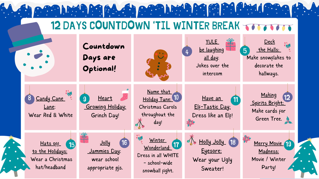 12 Day Winter Break Counttdown