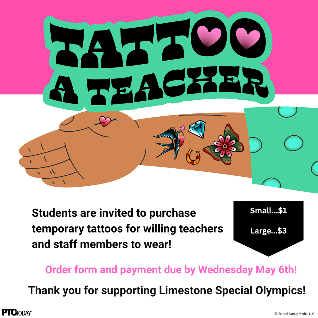 Tattoo A Teacher Fundraiser for Special Olympics through May 6th