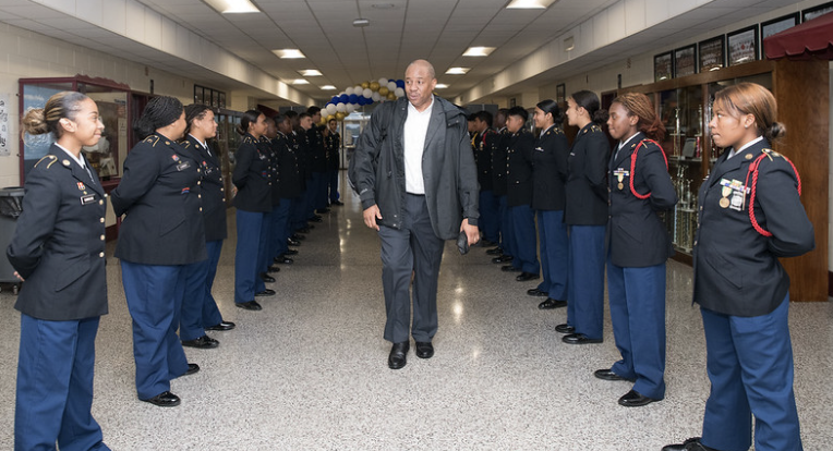 JROTC - Superintendent  Green Visits the Sandhills 