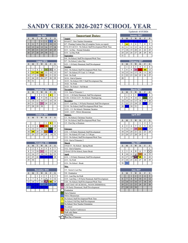 District Calendar Overview