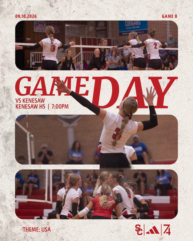 sandy creek volleyball game day vs kenesaw blue devils at kenesaw high school at 7 pm