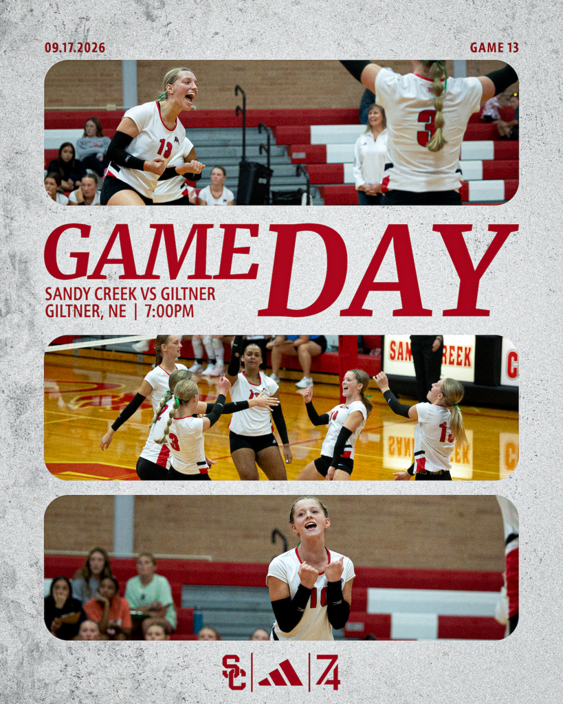 volleyball gameday sandy creek vs giltner 7pm