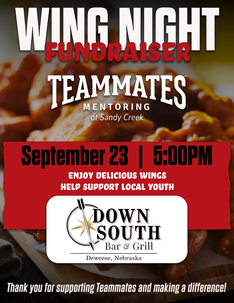 TeamMates Fundraiser at Down South this Wednesday.
