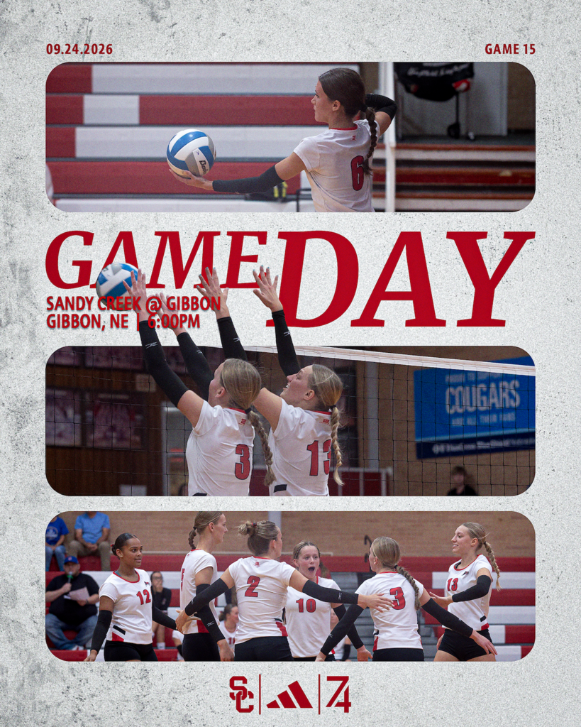 sandy creek volleyball game day sandy creek at gibbon 6PM at gibbon high school