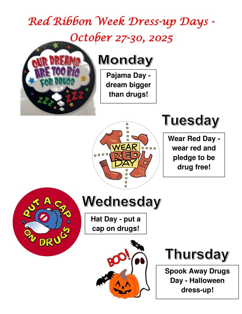 Red Ribbon Week October 27th-30th,  2025