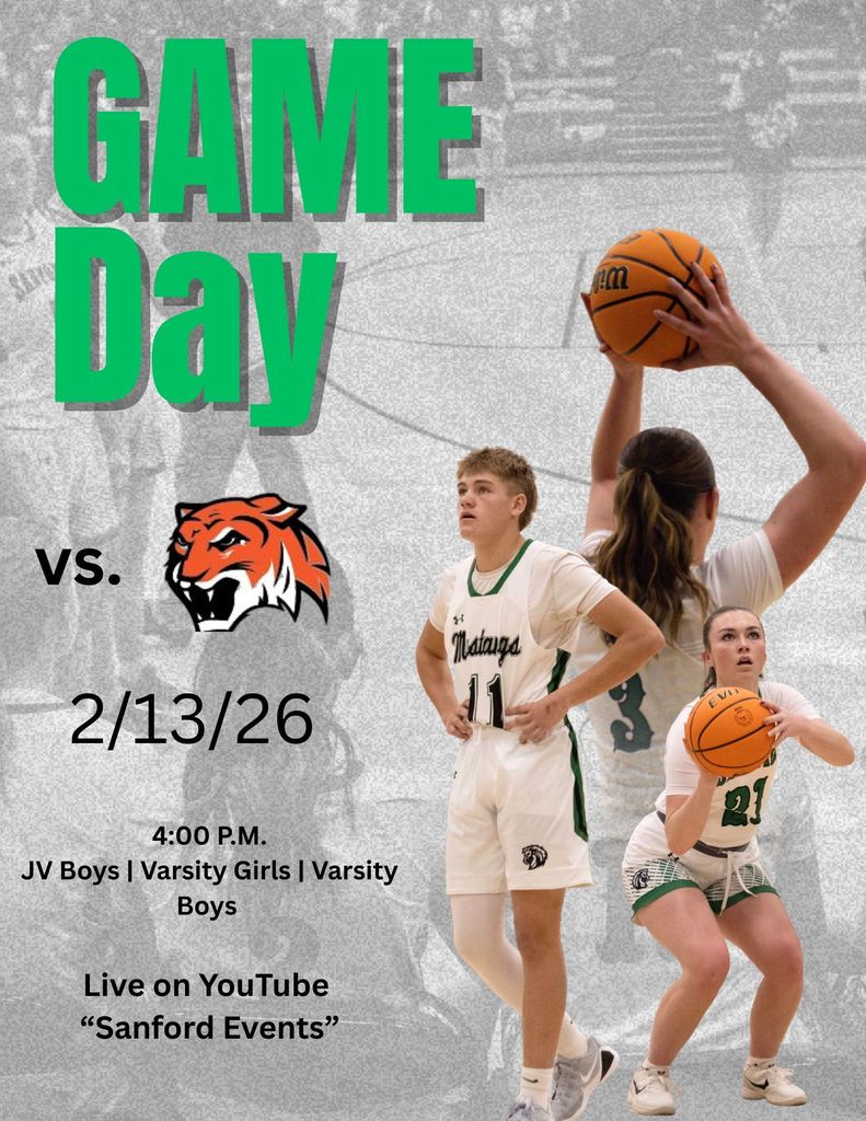 Mustang Basketball vs. Del Norte Friday, 2/13/26 4:00 p.m. JV boys, varsity girls, varsity boys Live on YouTube "Sanford Events"