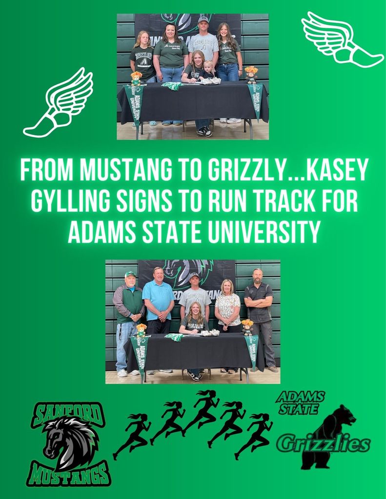 Kasey Gylling signs with Adams State University Track and Field. Congratulations Kasey!