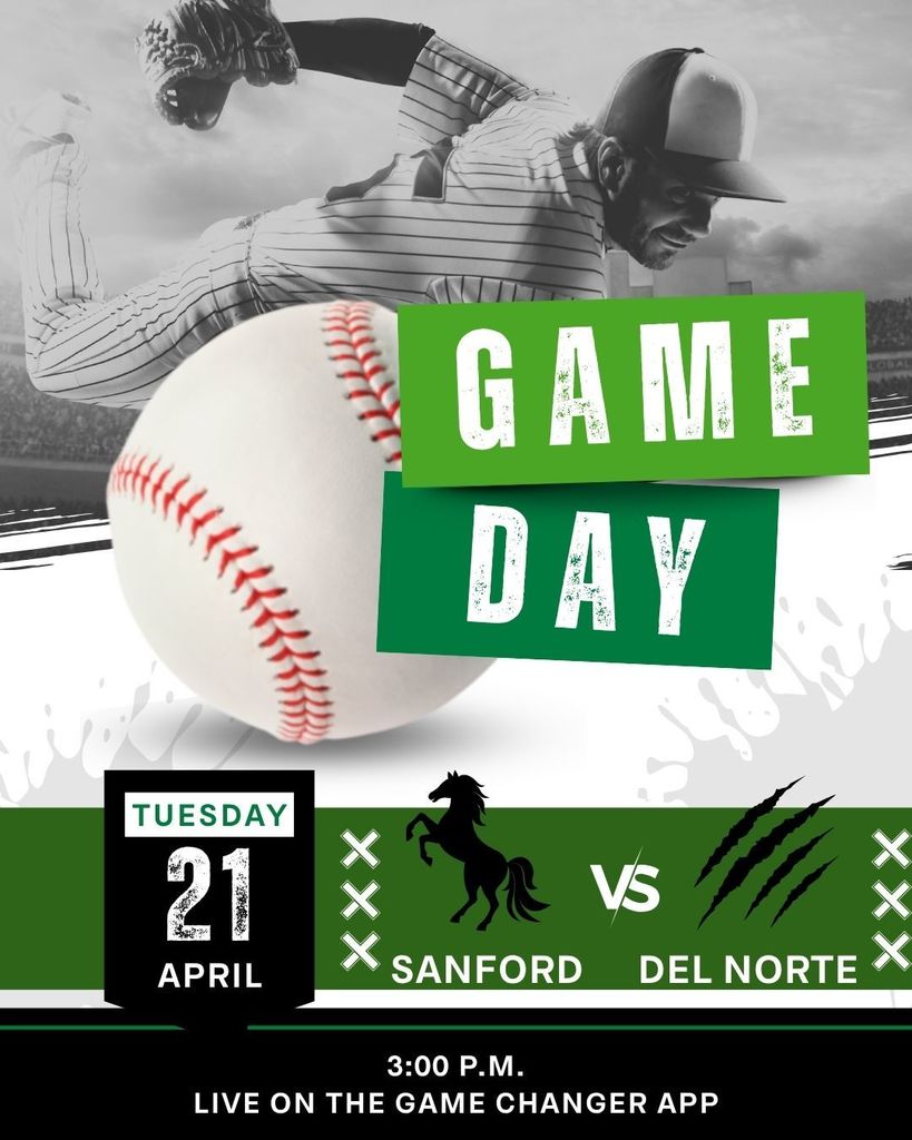 Mustang Baseball vs. Del Norte Tuesday, April 21st, 2026 3:00 p.m. Live on the Game Changer app Go Mustangs!