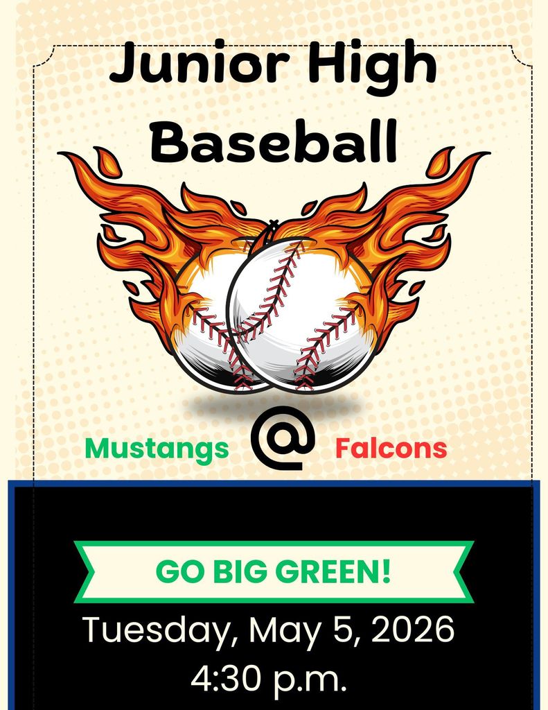 Junior High Baseball @ Centauri Tuesday, May 5, 2026 4:30 p.m. Go Mustangs!
