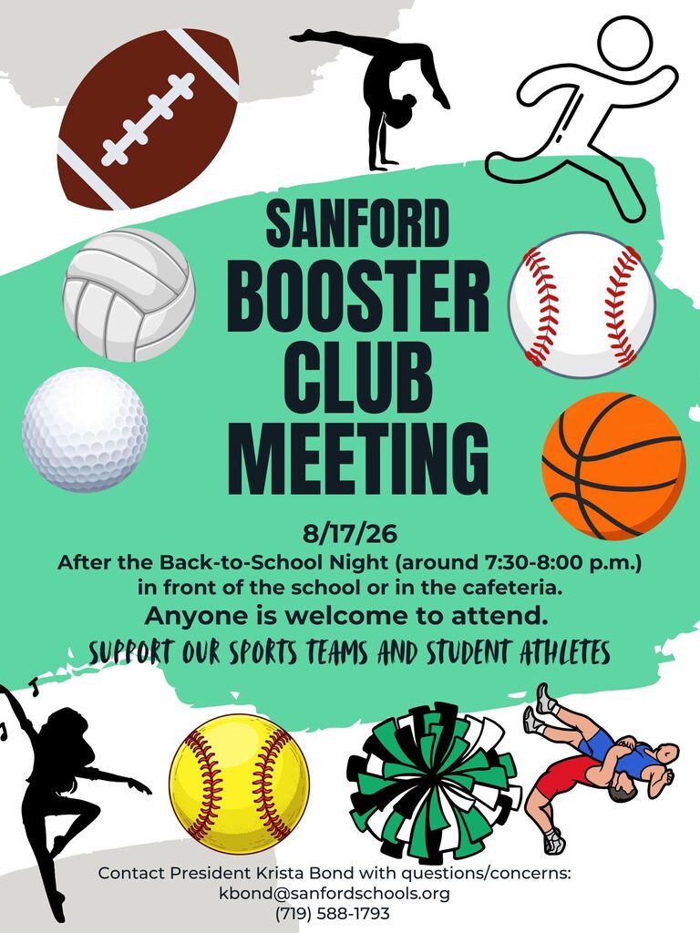 Booster Club Meeting 8/17/26 after the Back-to-School Night - support our sports teams and student athletes