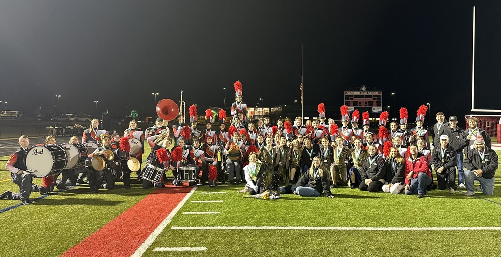 Sanford High School’s Spartan Marching Band achieved a Gold Medal at the Maine State Finals this past Saturday at Alumni Stadium! The band earned a perfect score of 5/5 stars in every performance category, showcasing the incredible talent, dedication, and hard work of our student musicians. This success wouldn't have been possible without our amazing community support. A special thanks to: Everyone who attended the performance Those who generously donated food All volunteers who gave their time Don't miss your chance to experience this gold medal-winning performance! The Spartan Marching Band will perform this Thursday at our home football game.