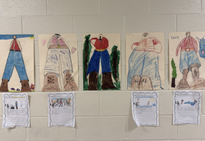 Sanford Pride 2nd Graders have been learning all about Fairy Tales and Tall Tales! One of their favorite Tall Tales is Paul Bunyan. After listening to the story, they tried their hand at a perspective drawing to show just how tall he was.