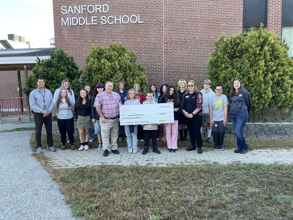 JMG students at Sanford Middle School received a grant on October 3rd to support their SnackDash initiative! This amazing program helps supply classrooms with snacks to keep our students fueled and focused throughout the day. The grant was awarded by national nonprofit Explore. Act. Tell. (E.A.T.).  A huge shoutout to Alana Perez (now a freshman at Sanford High School) who applied for this grant last May while still at SMS. She went above and beyond, even creating and filming her own video submission on behalf of the JMG students. Her dedication and hard work truly paid off!