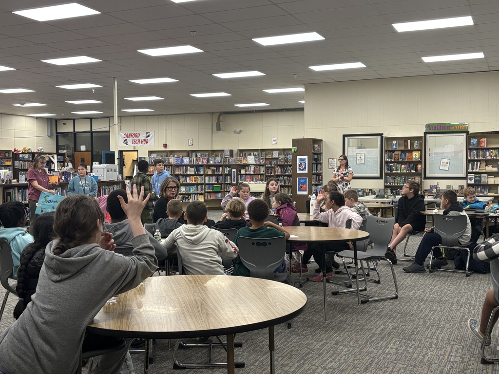 Today, Sanford Middle School welcomed New York Times bestselling author Sarah Albee, who met with each grade level to share her writing process and passion for nonfiction. Students learned how she transforms curiosity into books! Thank you, Sarah Albee, for inspiring our students to think like writers and researchers!