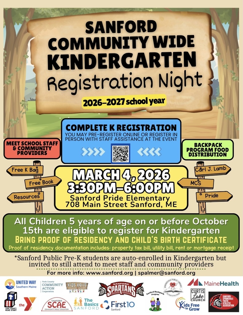 Sanford Community Wide Kindergarten Registration Night