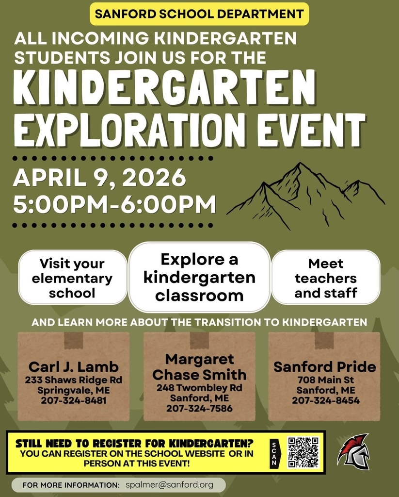 Kindergarten Exploration Event April 9, 2026 5-6pm