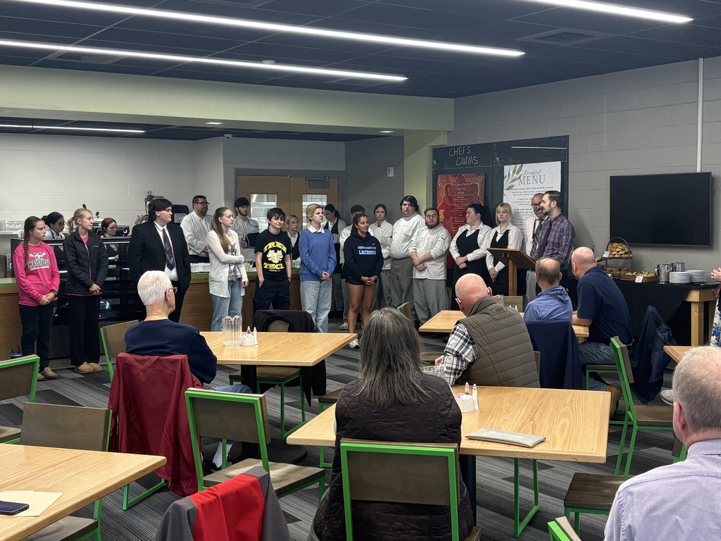 What a wonderful morning at Sanford Regional Technical Center! Members of the Sanford-Springvale Rotary Club joined us today for a breakfast hosted right here in the SRTC Cafe, with the meal prepared and served by our own culinary arts students.  The breakfast gave Rotary members the chance to meet our SRTC’s Student of the Year nominees, representing programs including Health Occupations, EMT, Firefighting, Precision Manufacturing, Engineering & Architectural Design, Automotive Technology, Electrical Wiring, Video Production, Digital Design, Agricultural Enterprise, Sports Medicine, and more. SRTC Director Matthew Petermann introduced each nominee with personalized words from their instructors.  Thank you to the Sanford-Springvale Rotary Club for celebrating our students.