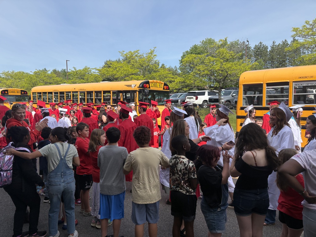 This morning, the Sanford High School Class of 2026 put on their caps and gowns and hit the road for their annual Senior Walk through our schools! Our graduates stopped by Sanford Middle School, Sanford Pride Elementary, St. Thomas School, Carl J. Lamb Elementary, and Margaret Chase Smith Elementary before making their way back to Sanford High School. Current students packed the hallways to cheer them on, and there were plenty of smiles and hugs with former teachers along the way. Congratulations, Class of 2026. Graduation is tomorrow! 🎓