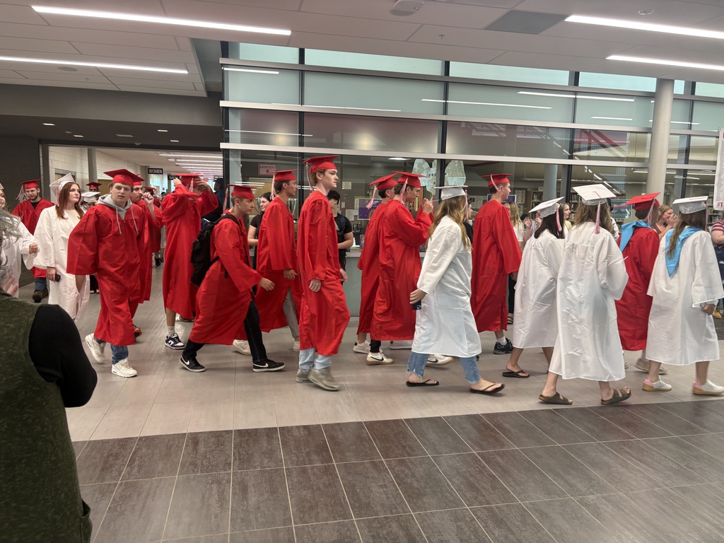 This morning, the Sanford High School Class of 2026 put on their caps and gowns and hit the road for their annual Senior Walk through our schools! Our graduates stopped by Sanford Middle School, Sanford Pride Elementary, St. Thomas School, Carl J. Lamb Elementary, and Margaret Chase Smith Elementary before making their way back to Sanford High School. Current students packed the hallways to cheer them on, and there were plenty of smiles and hugs with former teachers along the way. Congratulations, Class of 2026. Graduation is tomorrow! 🎓