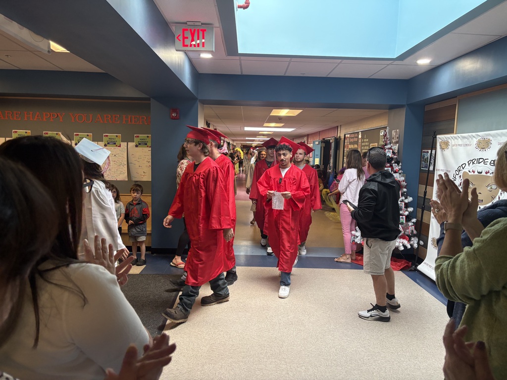 This morning, the Sanford High School Class of 2026 put on their caps and gowns and hit the road for their annual Senior Walk through our schools! Our graduates stopped by Sanford Middle School, Sanford Pride Elementary, St. Thomas School, Carl J. Lamb Elementary, and Margaret Chase Smith Elementary before making their way back to Sanford High School. Current students packed the hallways to cheer them on, and there were plenty of smiles and hugs with former teachers along the way. Congratulations, Class of 2026. Graduation is tomorrow! 🎓