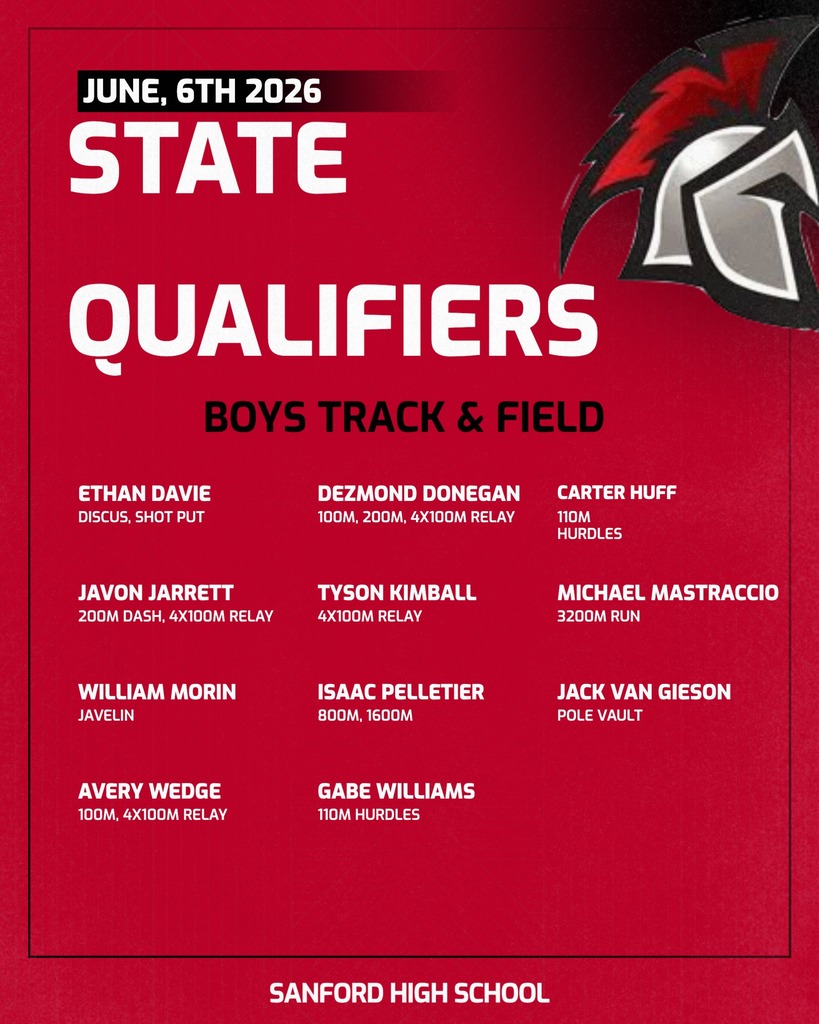 Congratulations & Good luck to our 25 State Qualifiers on our Track & Field team. They will travel to compete in the State Championship meet at Cameron Stadium in Bangor on Saturday, June 6th at 10:00 am. Tickets will be available for purchase using Gofan.co/MPA