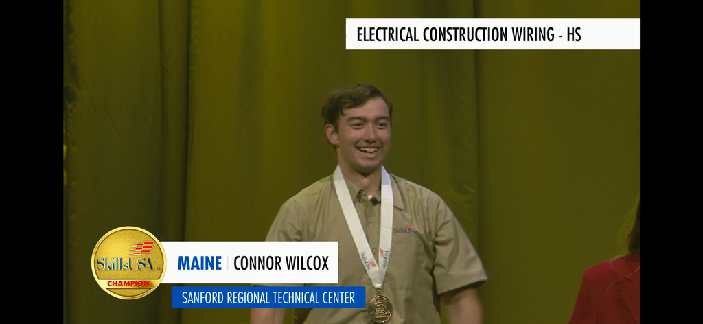 In Atlanta at the National SkillsUSA Student Leadership and Skills Conference, Connor Wilcox won Gold!!!! He competed for SRTC and the State of Maine at the National level and took home first place in Electrical Construction Wiring. We are extremely proud of Connor and all of our SRTC contingent down in Atlanta. They had a great week. Good work!!! #SRTC #MaineCTE