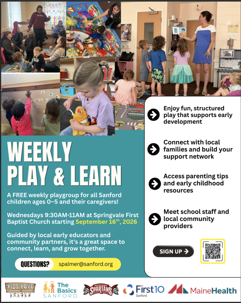 Weekly Play & Learn session information.