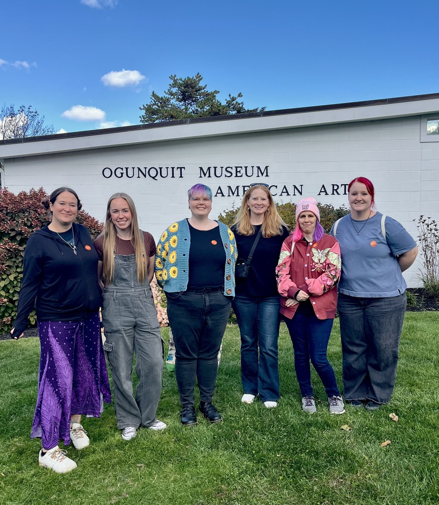 art teachers standing outside Ogunquit Museum of American Art