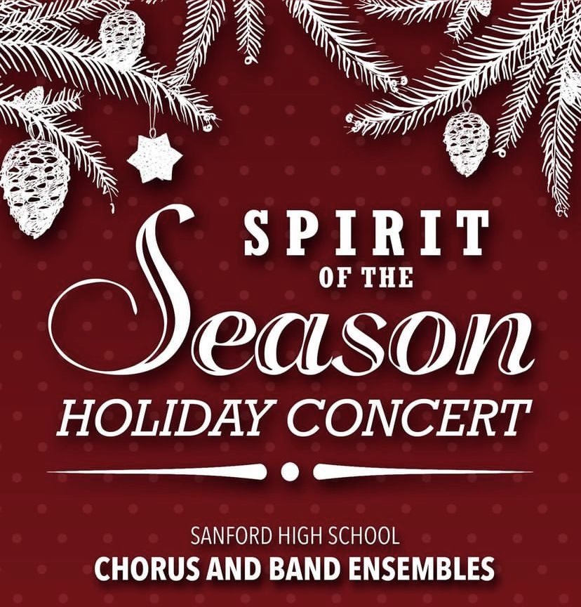 Sanford High School has their Holiday Concert tonight at 6 p.m. in the Performing Arts Center! It's free and open to the public. We hope to see you there!