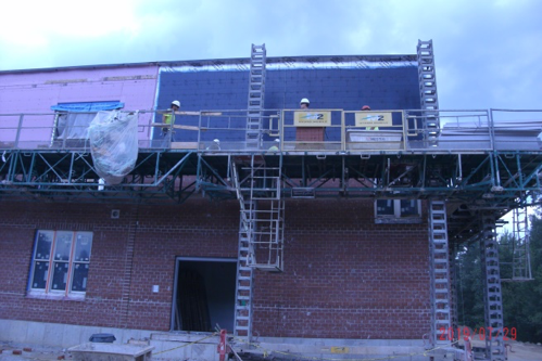 Brick work being added to the addition.
