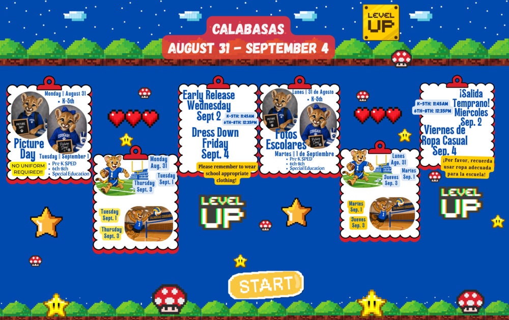 Week August 31- September 4 