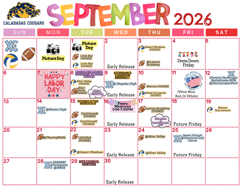 September Event Calendar