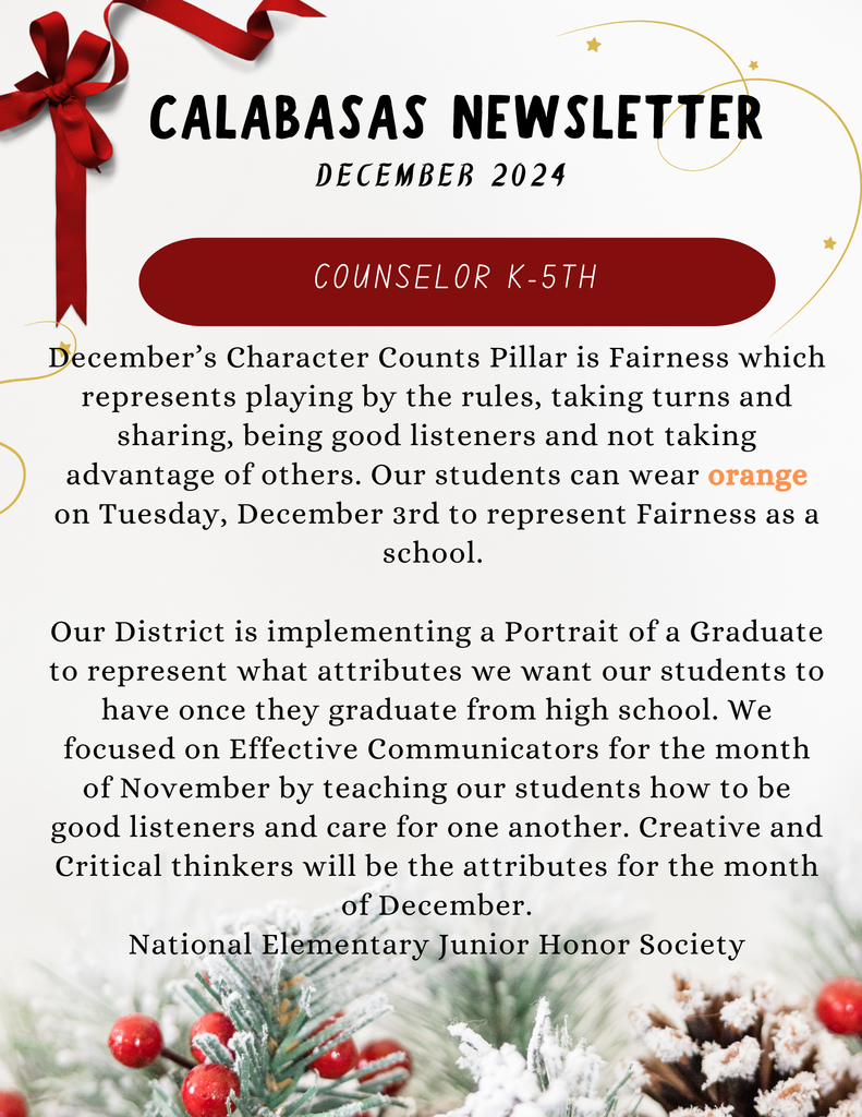 Calabasas December Newsletter