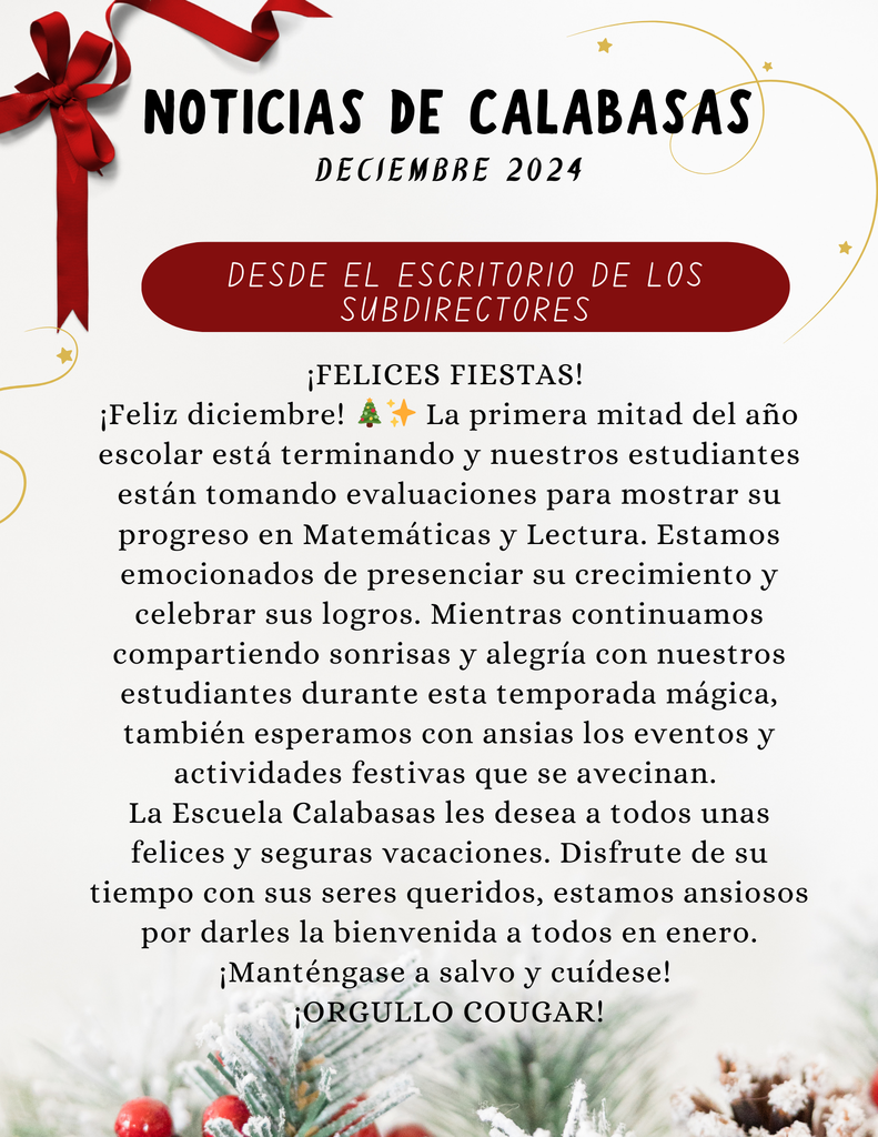Noticias de diciembre de Calabasas
