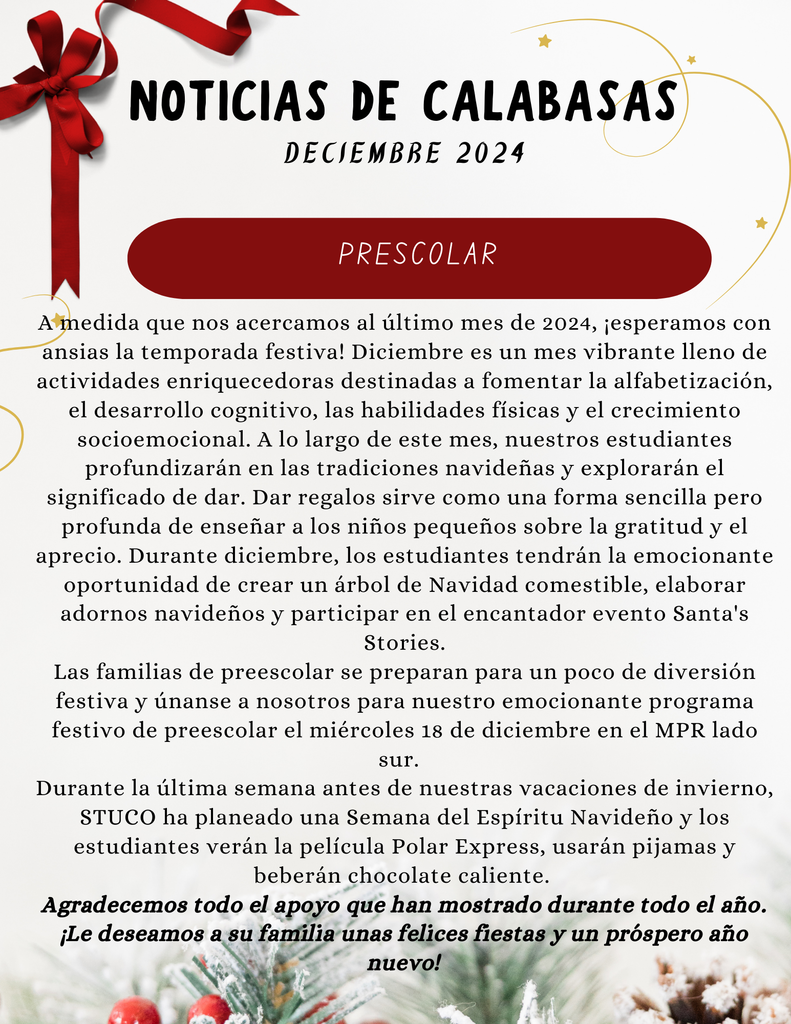 Noticias de diciembre de Calabasas