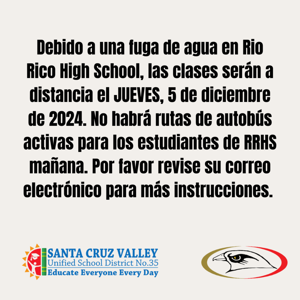 RRHS Shifting to Remote Learning on 12/05/2024