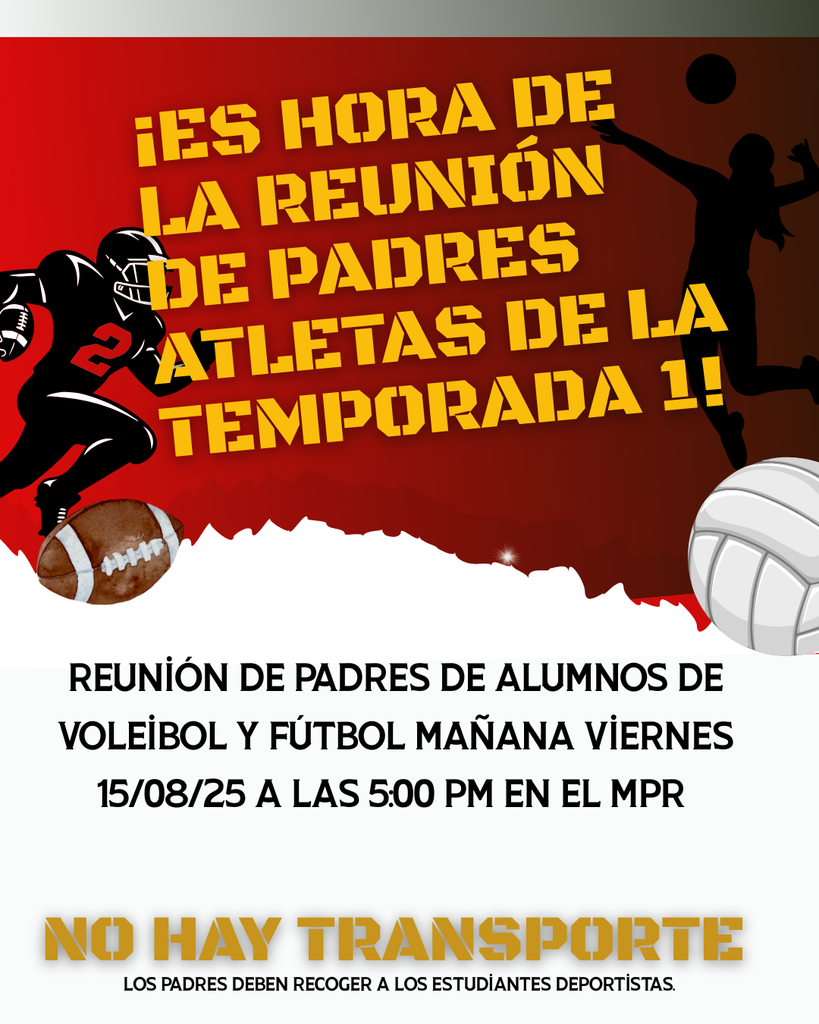 Spanish flyer for athletic meeting tomorrow
