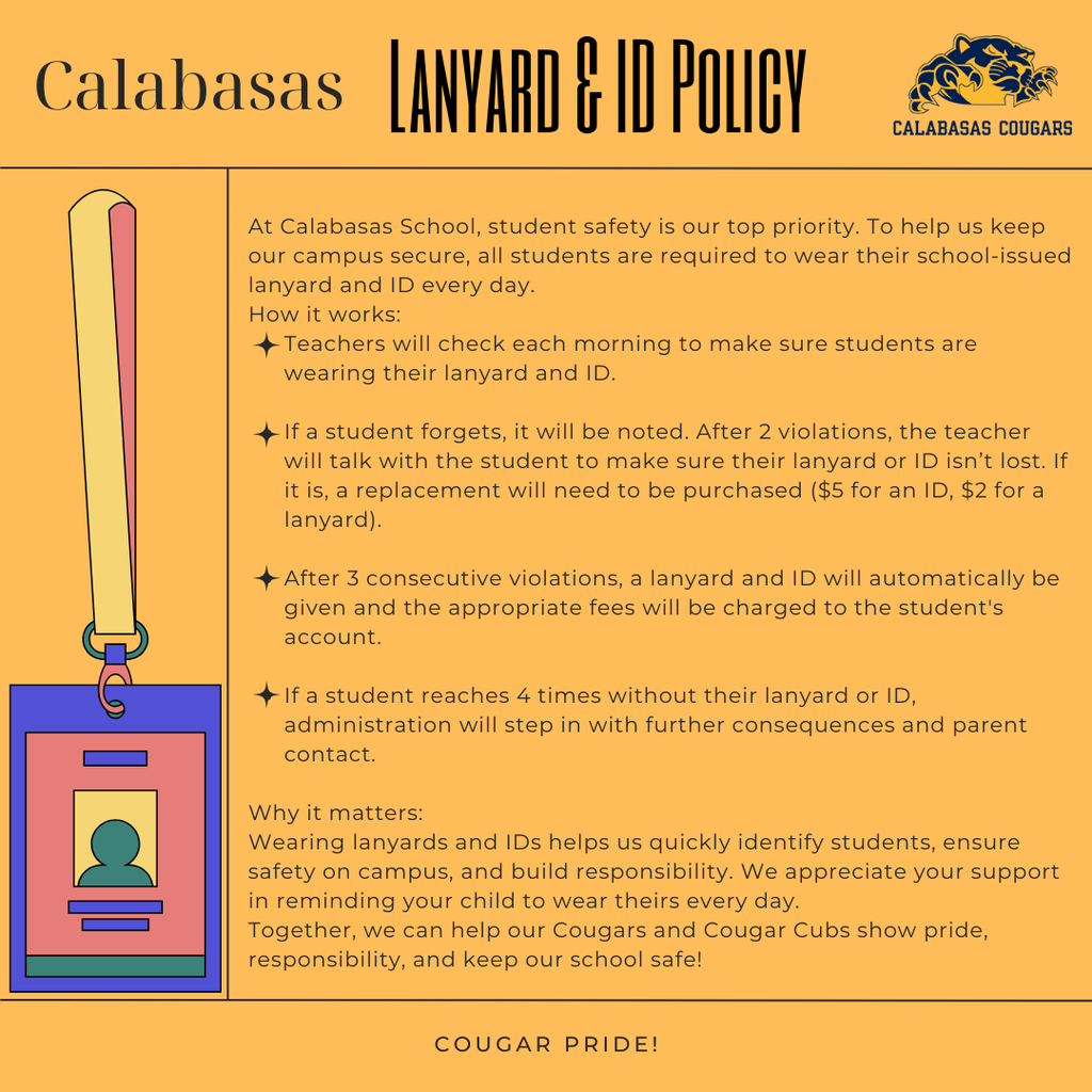 Calabasas Lanyard & ID Policy