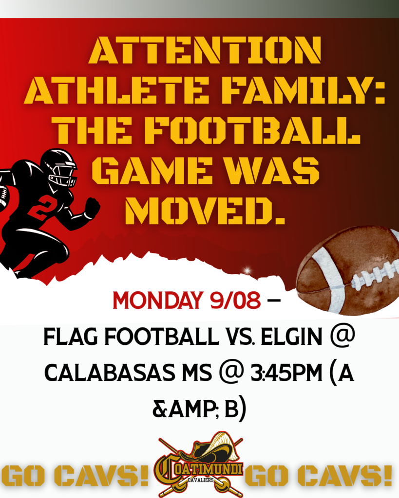 announcement of flag football being moved to Calabasas school