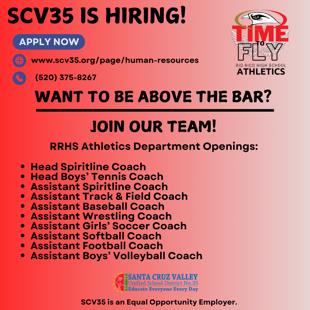 Available positions for the RRHS Athletics Department 