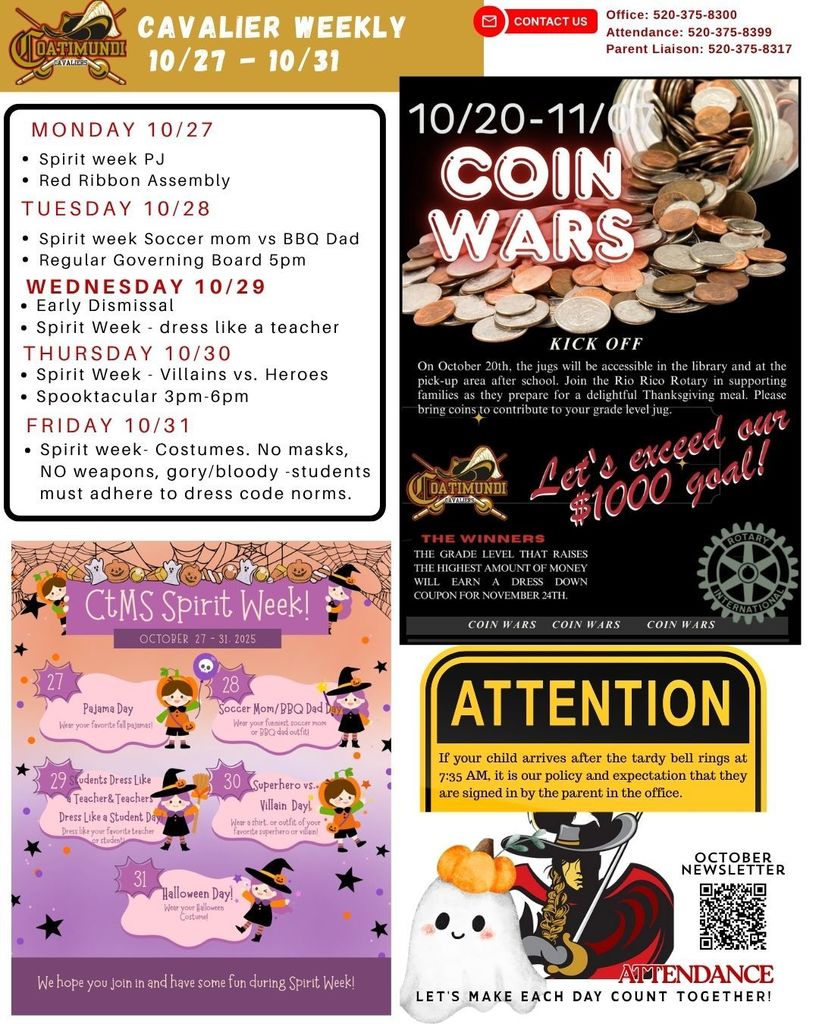 Cav weekly 10/27-10/31  week at a glance