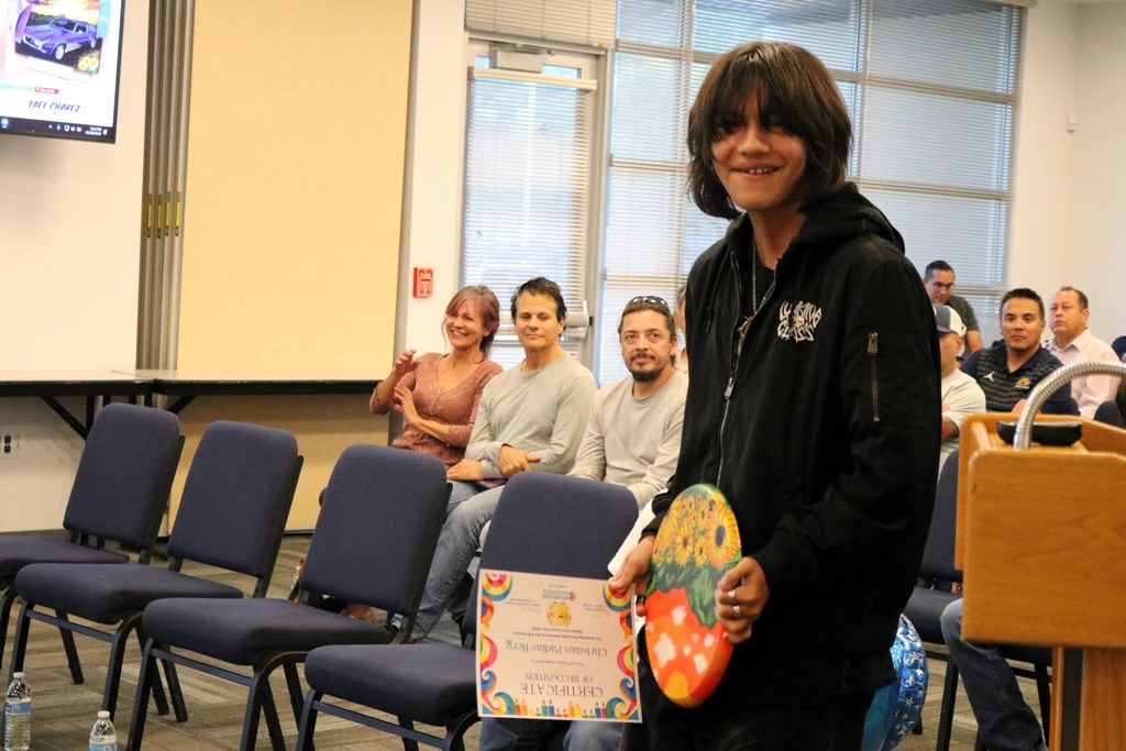 Governing Board Members Recognize Students' Artwork 