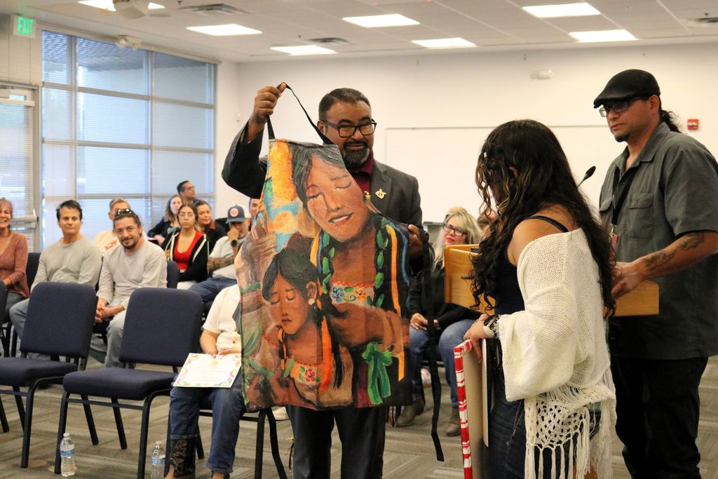 Governing Board Members Recognize Students' Artwork 