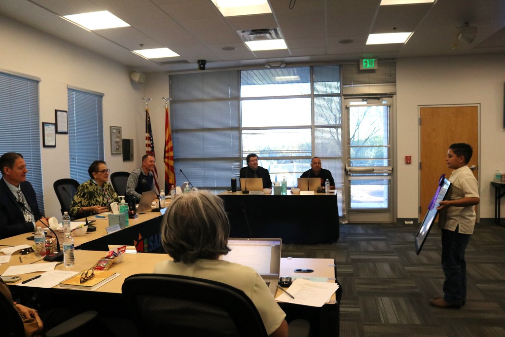 Governing Board Members Recognize Students' Artwork 