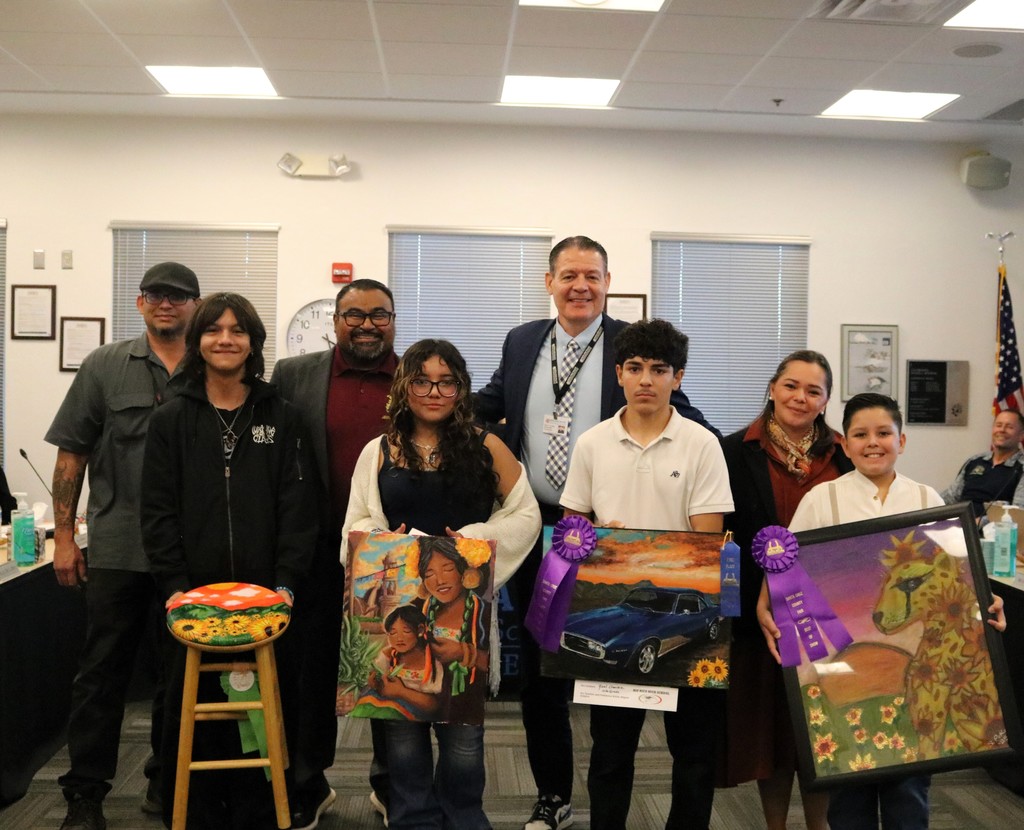 Governing Board Members Recognize Students' Artwork 