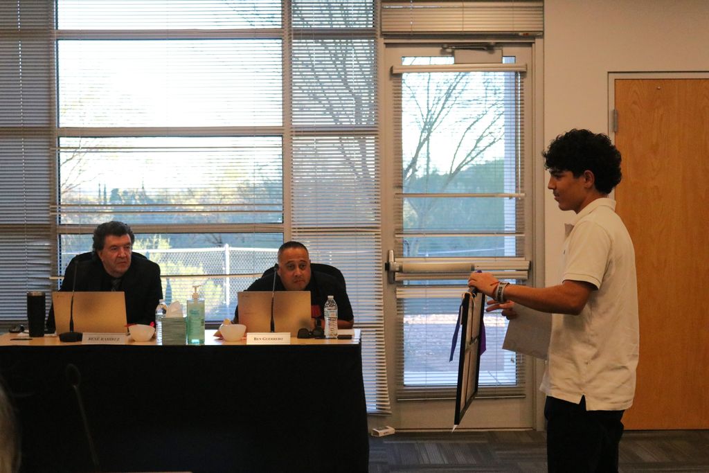 Governing Board Members Recognize Students' Artwork 